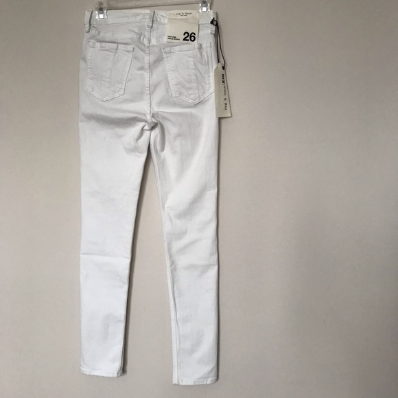 RAG & BONE High Rise Ankle Skinny White Jeans - Picture 3 of 6
